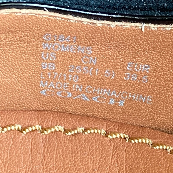 EUC Coach Mary Jane Floral Embellished Anthracite Leather Flat - Picture 5 of 7